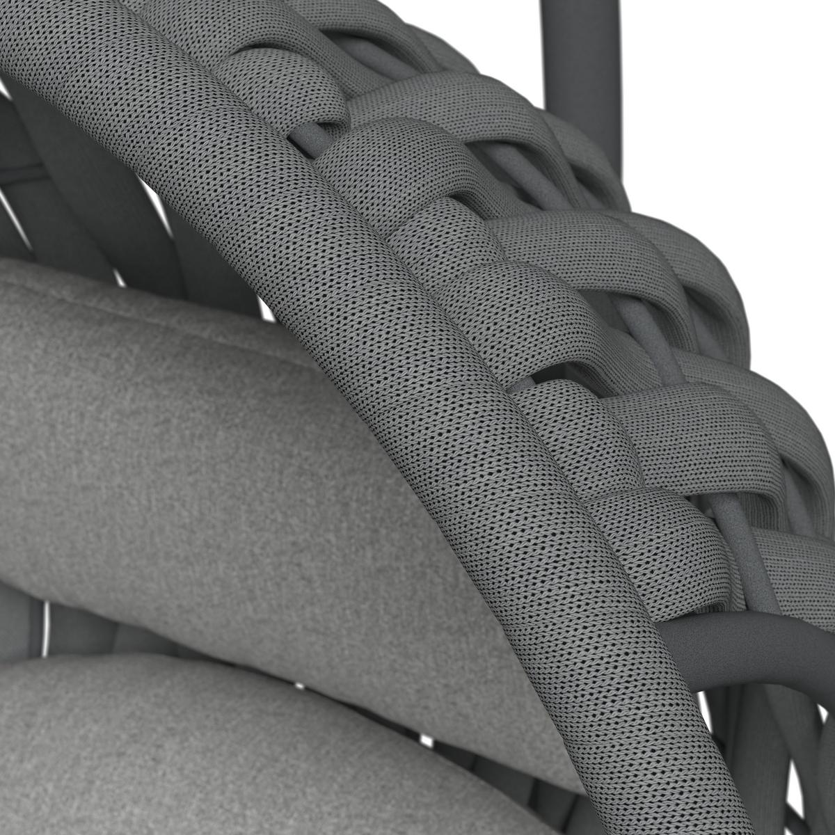 Hängesessel Mira Hellgrau Outdoorstoff/Metall/Kunststoff - Hellgrau, MODERN, Kunststoff/Textil (107/196/120cm) - Bessagi Garden