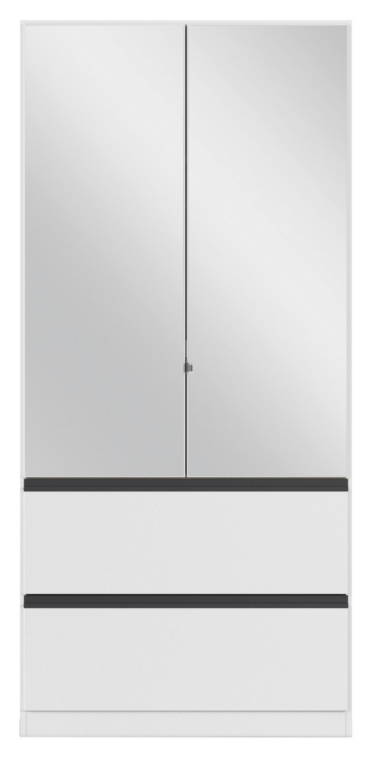 Omara S Klasičnimi Vrati Costa, Bela, Siva - siva/bela, Moderno, leseni material (91/197/54cm) - Rauch Möbel