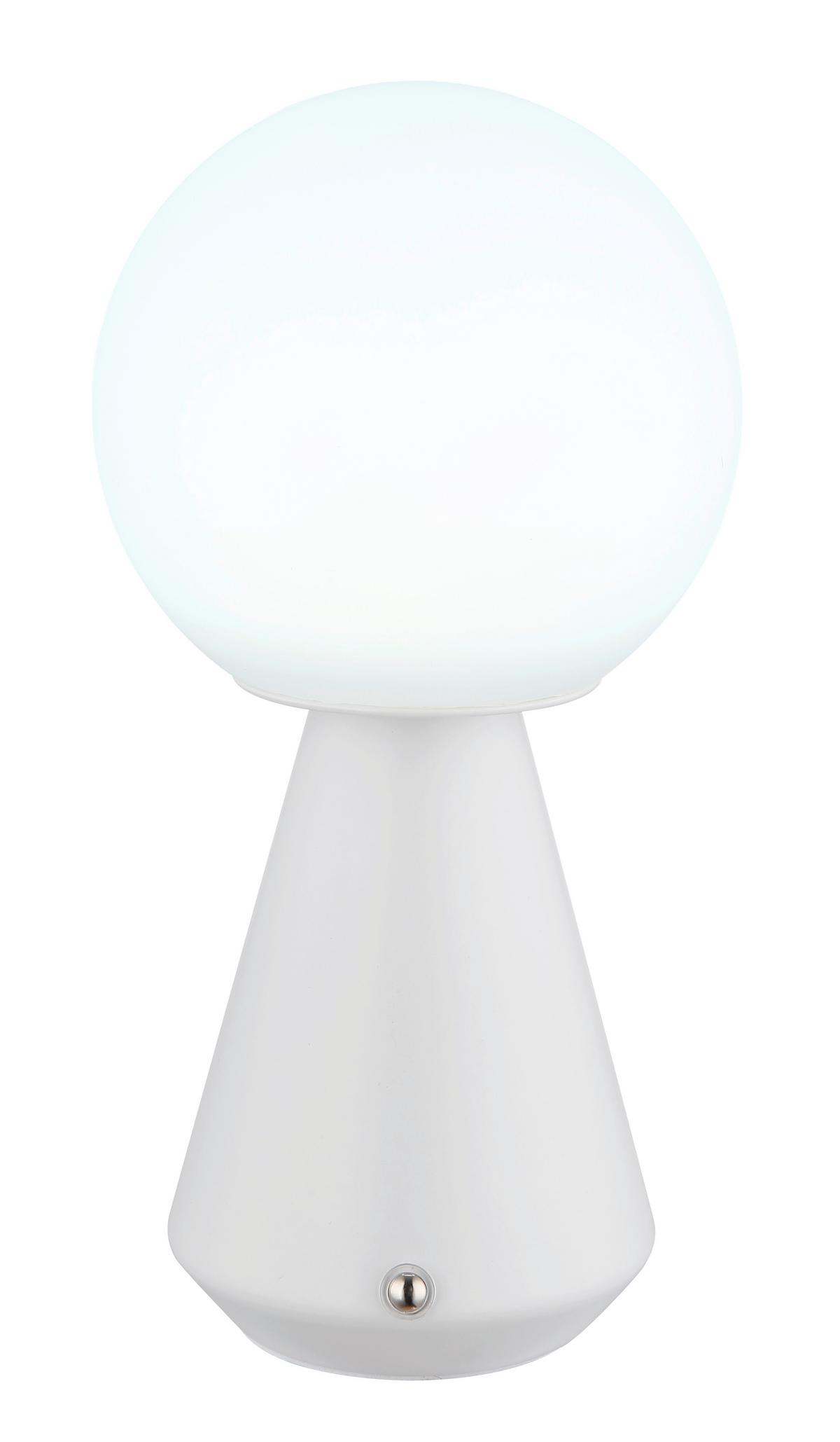 AKKU-TISCHLEUCHTE 21029W SORA - Weiss, Design, Kunststoff/Metall (12/23,5cm) - Globo