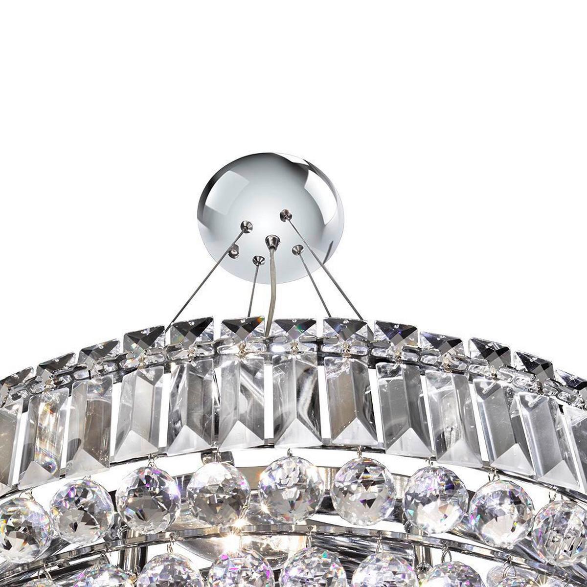 Kristály Függőlámpa Vesuvius 9392cc - krómszínű, Konventionell, üveg/fém (70/130cm)