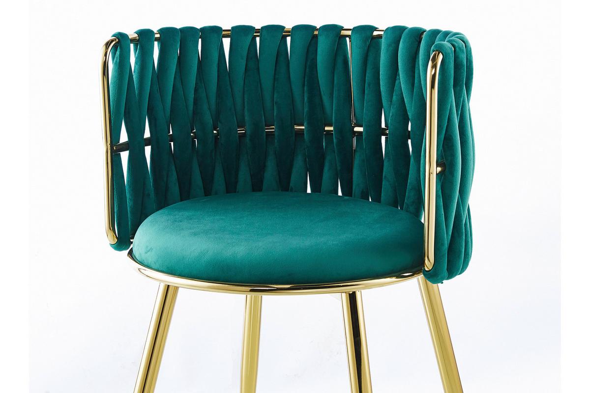 ARMLEHNSTUHL-SET MELLY 125 - Goldfarben/Grün, Design, Kunststoff/Metall (57/80/53cm) - Kayoom