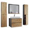 Badezimmer Lendas 5-tlg. ca. 147 cm Honigeiche/Anthr. - Honigeiche/Anthrazit, MODERN, Keramik/Holzwerkstoff (147cm) - MID.YOU