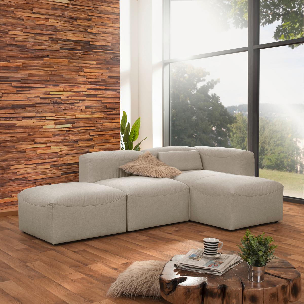 ECKSOFA LENA - Creme, Design, Kunststoff/Textil (250/160cm) - Max Winzer