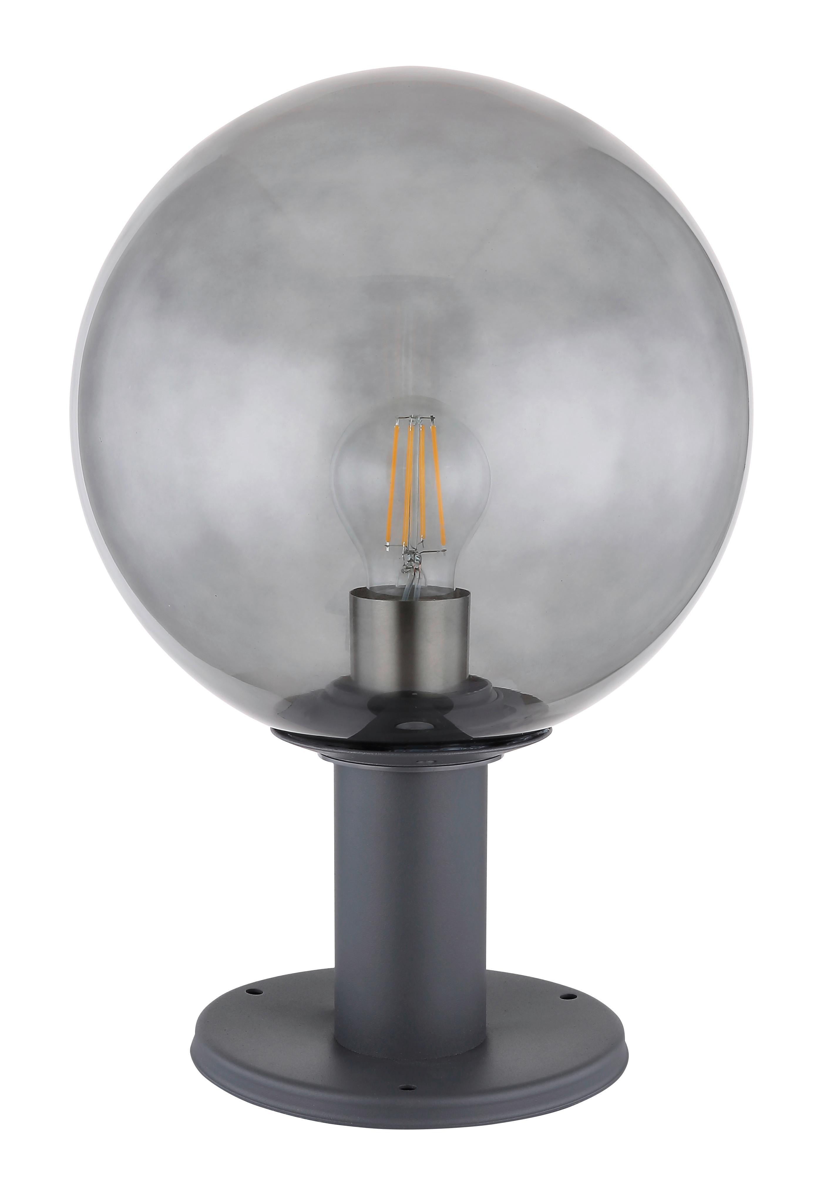Außenleuchte Hedwig in Anthrazit max. 15 Watt - Anthrazit, Basics, Glas/Metall (25/38cm) - Globo