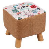Hocker mit Hasenmotiv - Multicolor/Naturfarben, Lifestyle, Holz/Textil (30/30/30cm) - Mömax
