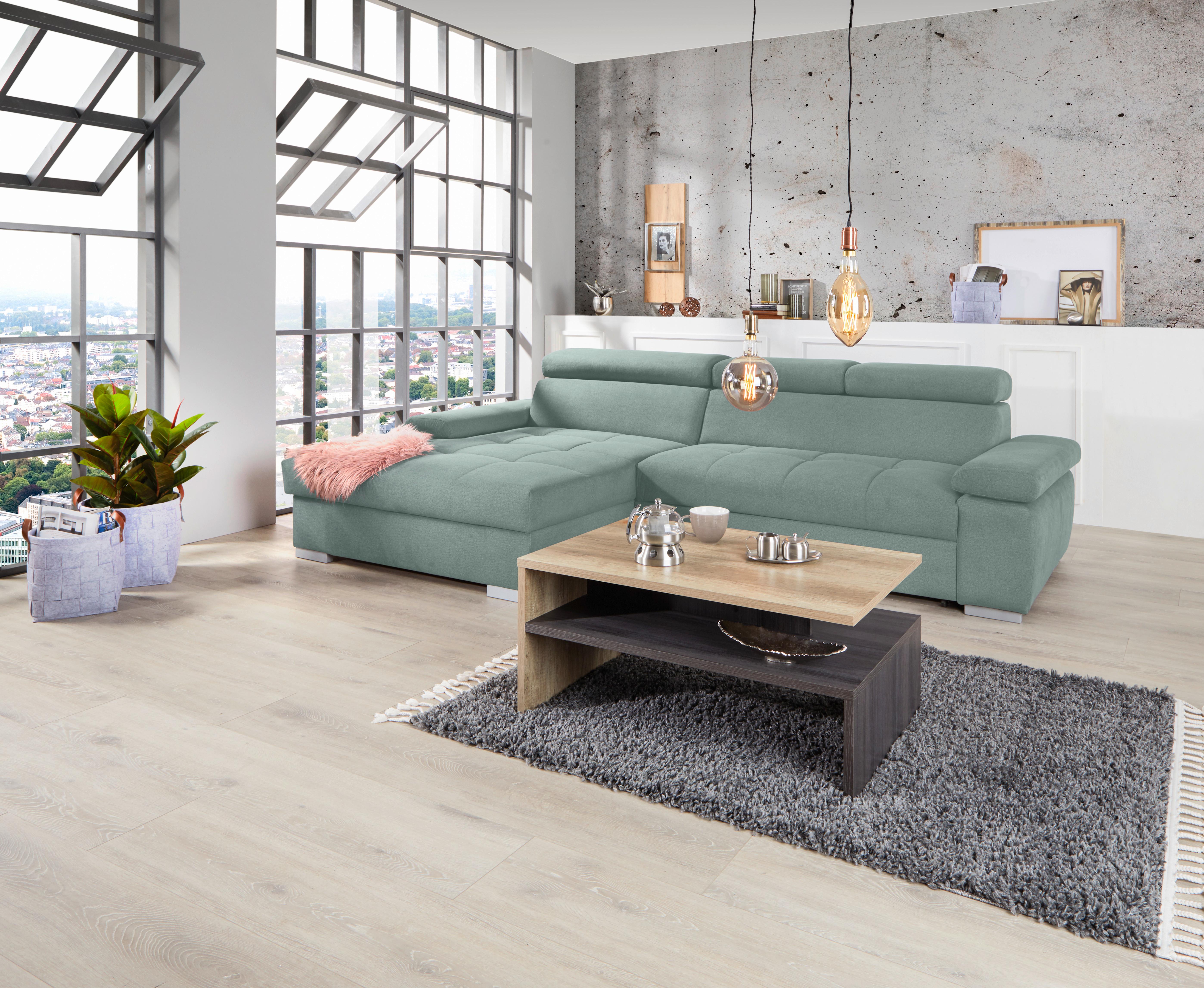 Kutna Garnitura Perry - srebrne boje/zelena, Design, tekstil/drvo (183/292cm) - Modern Living
