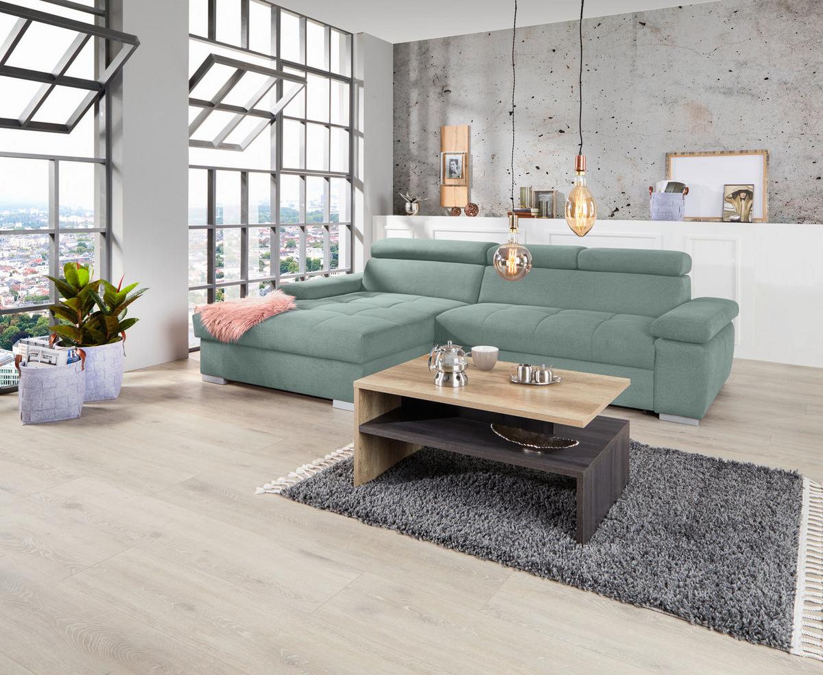 Kutna Garnitura Perry - srebrne boje/zelena, Design, tekstil/drvo (183/292cm) - Modern Living