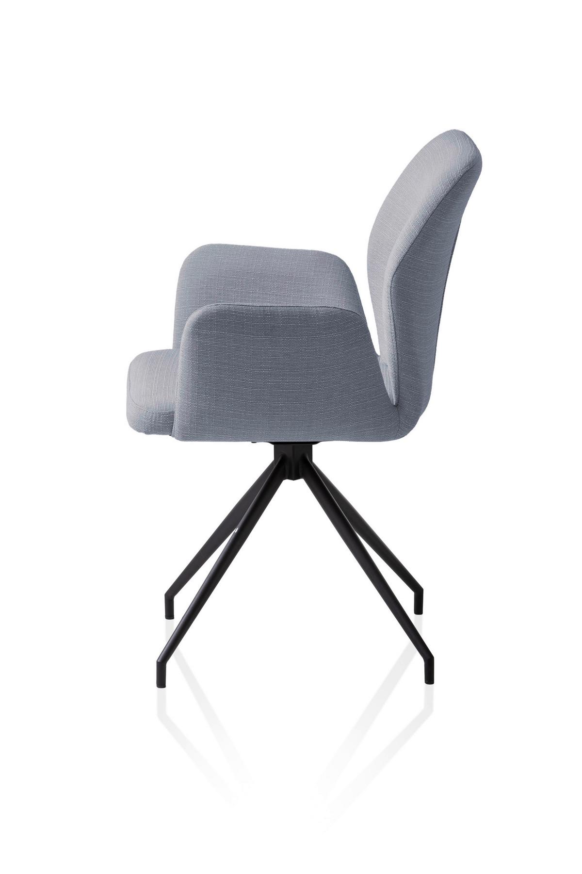 Naslanjač Hilda, Temno Siva, Vrtljiv - temno siva/črna, Moderno, kovina/tekstil (59/88/58cm) - Livetastic