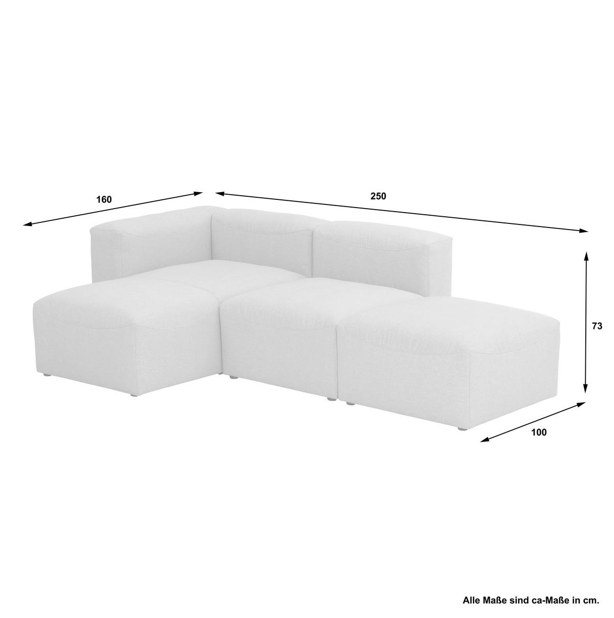 Ecksofa Lena in Anthrazit Flachgewebe - Anthrazit, Design, Kunststoff/Textil (160/250cm) - Max Winzer