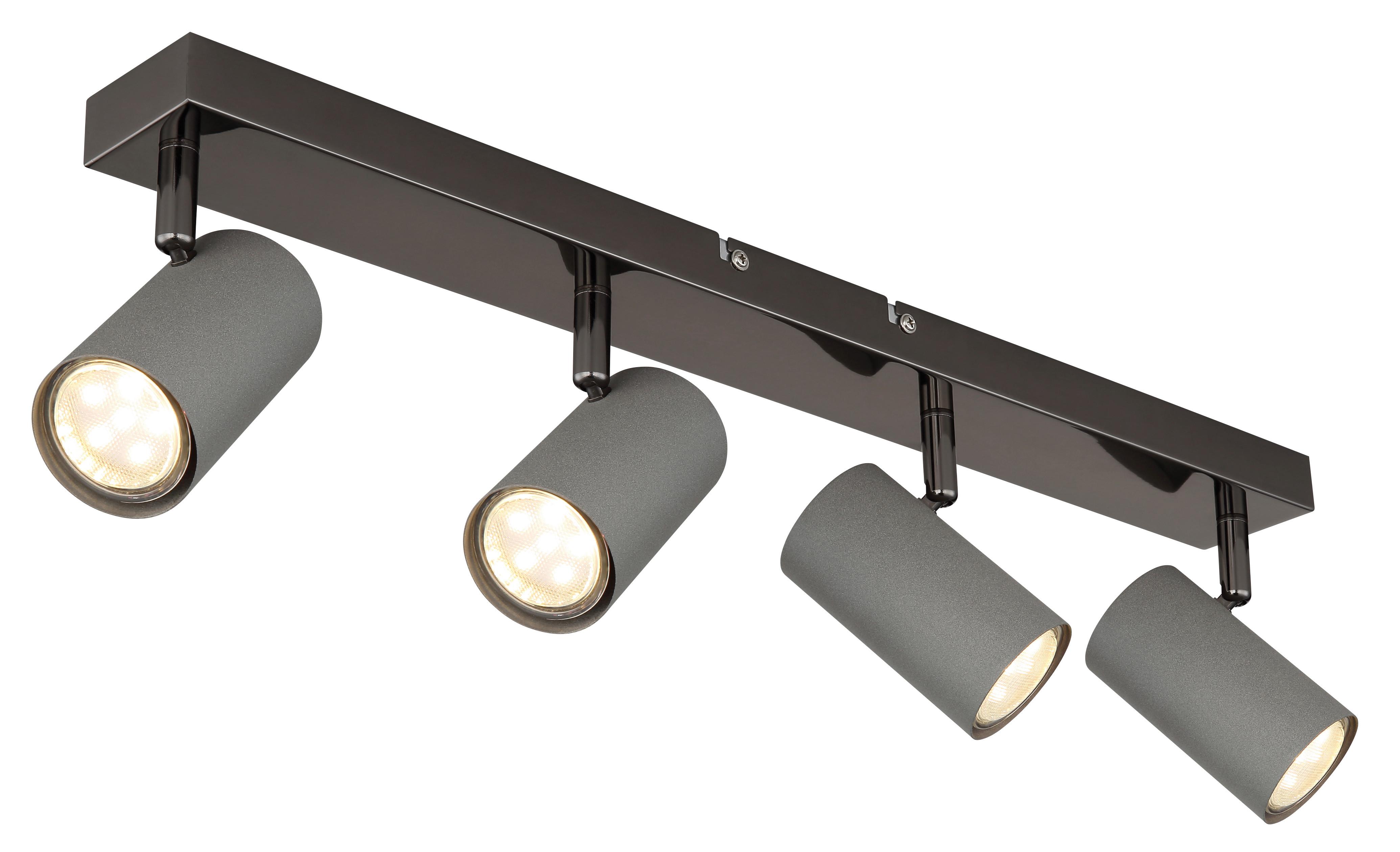 Strahler Robby Grau/Schwarzchrom max. 35 Watt - Schwarzchrom/Grau, Design, Metall (56/10/12cm) - Globo