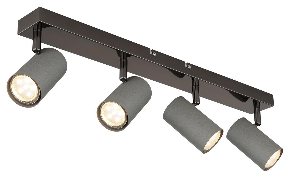 Strahler Robby Grau/Schwarzchrom max. 35 Watt - Schwarzchrom/Grau, Design, Metall (56/10/12cm) - Globo