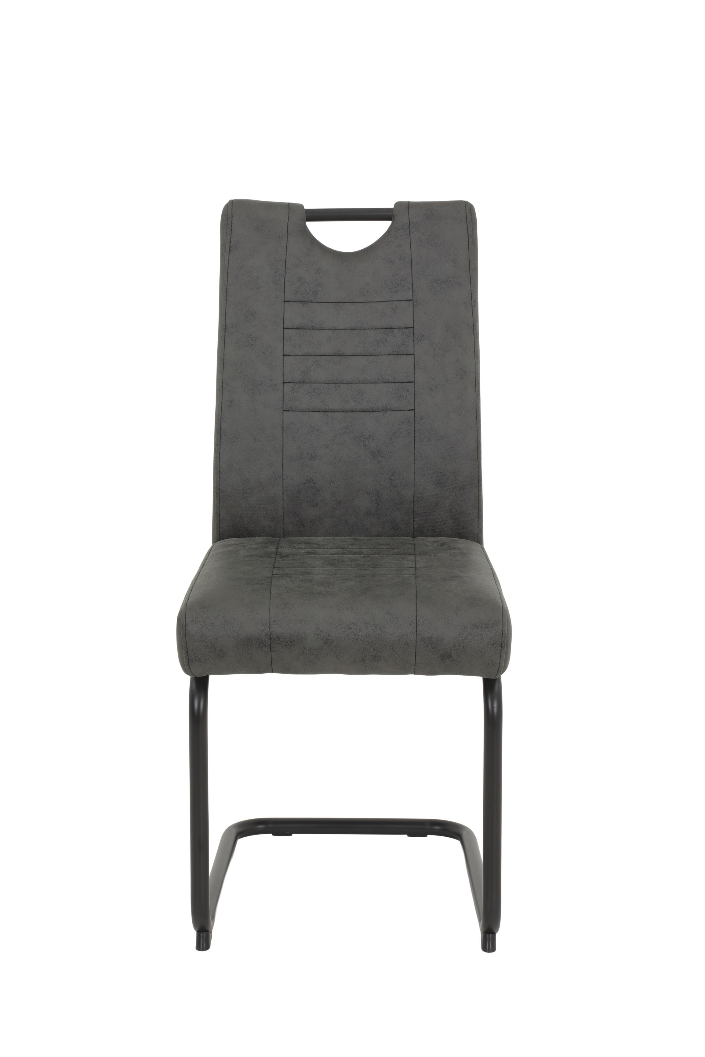 SCHWINGSTUHL-SET JUPITER S 2ER-SET - Anthrazit/Schwarz, MODERN, Textil/Metall (45/94/60cm) - MID.YOU