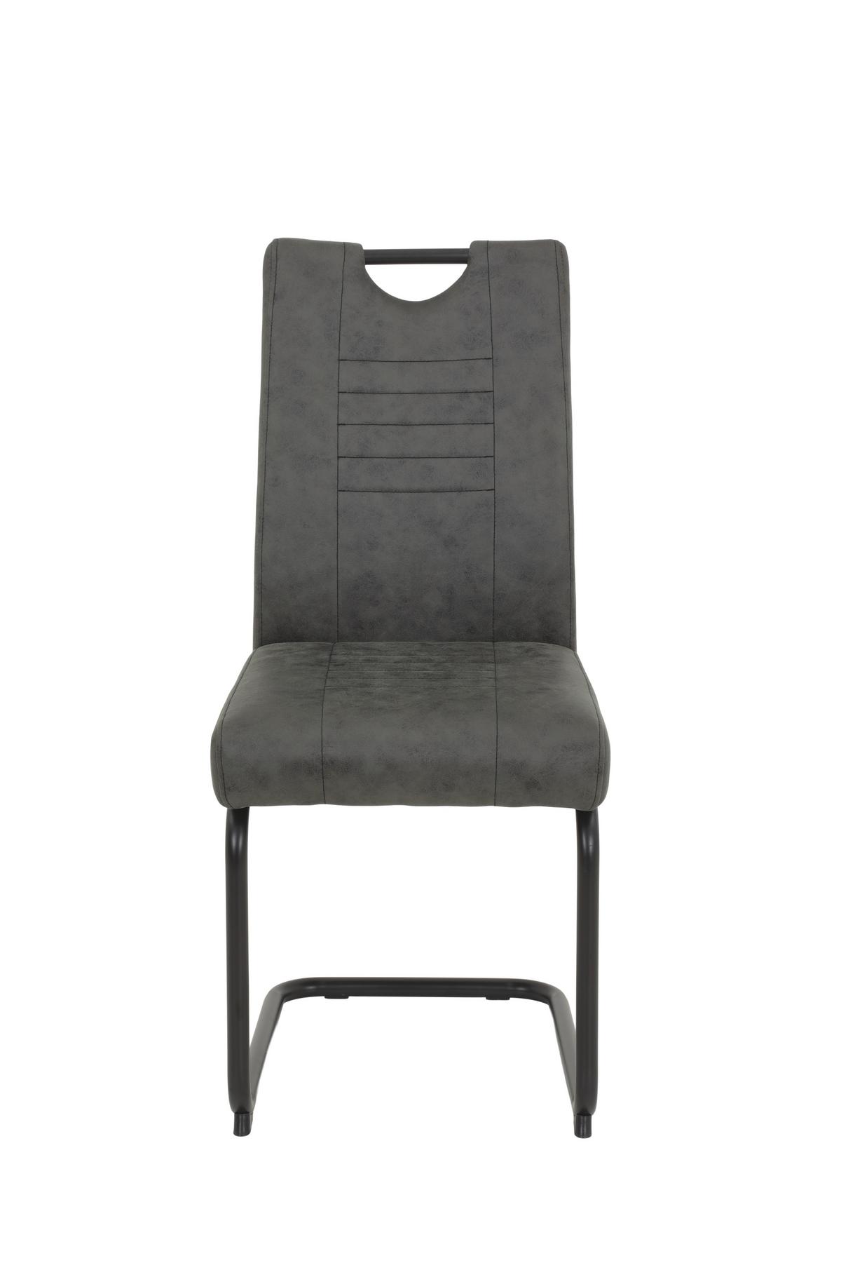 SCHWINGSTUHL-SET JUPITER S 2ER-SET - Anthrazit/Schwarz, MODERN, Textil/Metall (45/94/60cm) - MID.YOU