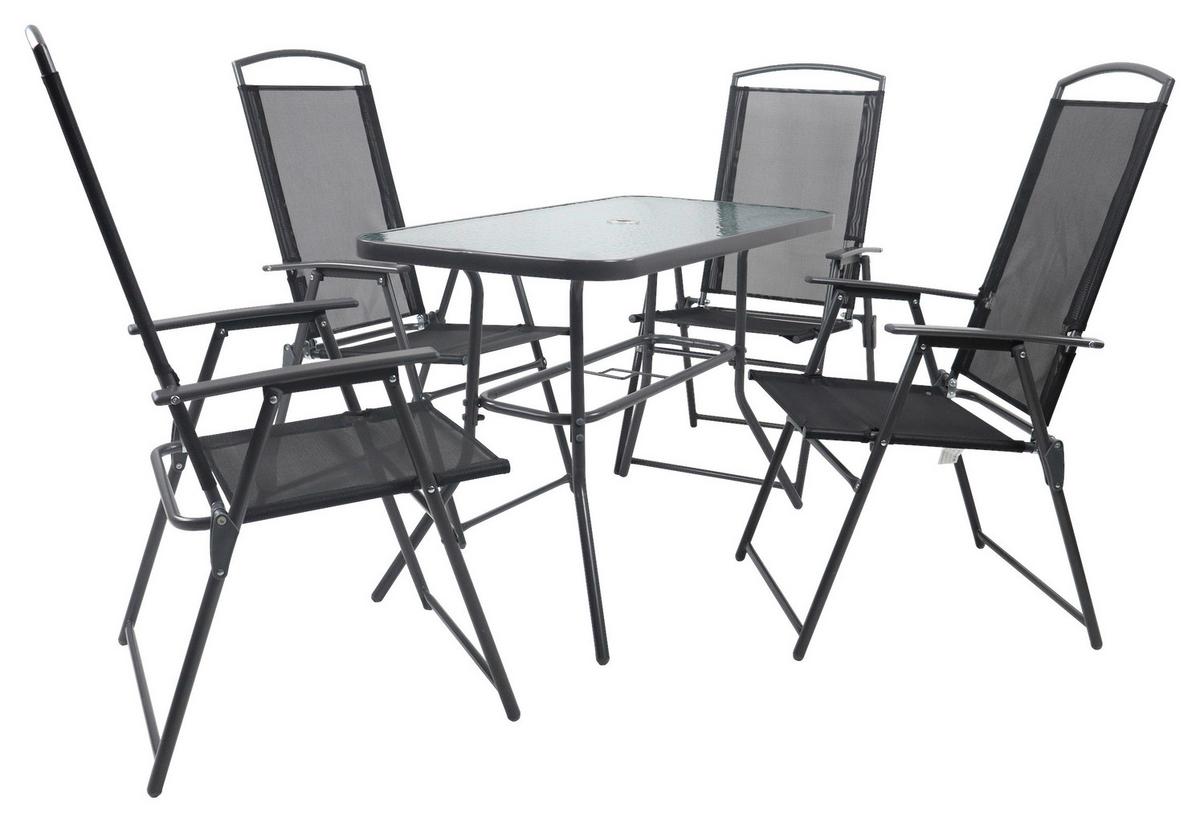 Vrtna Garnitura Gardenson, Antracit, 5-Delno - antracit, Basics, kovina/steklo - Gardenson