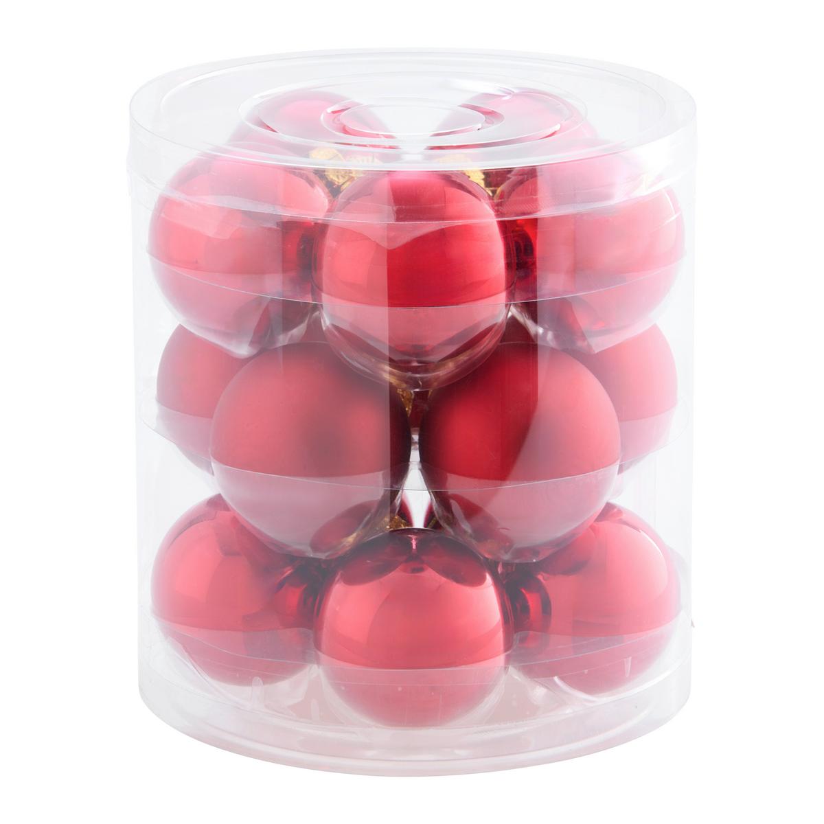Christbaumkugel Noel Rot, 15-teilig - Rot, Glas (6cm) - Mömax