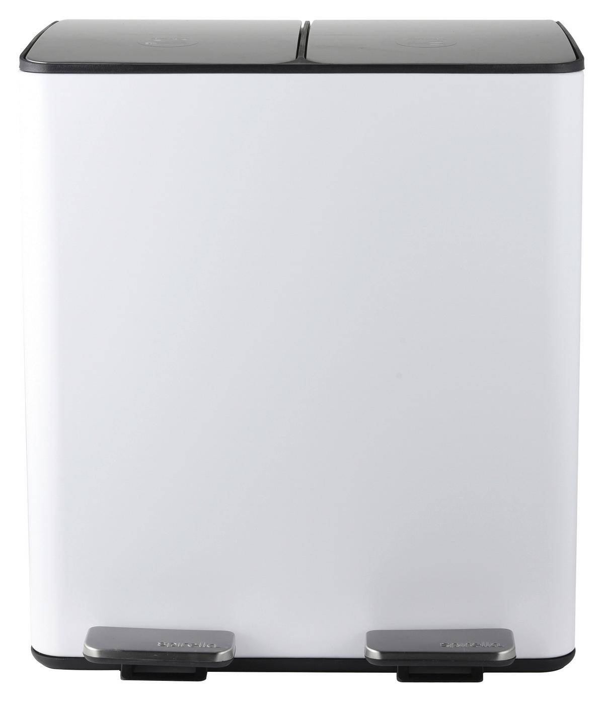 Treteimer Aliya Matt-White - Weiss/Schwarz, Basics, Kunststoff/Metall (45/30/51cm) - Spirella
