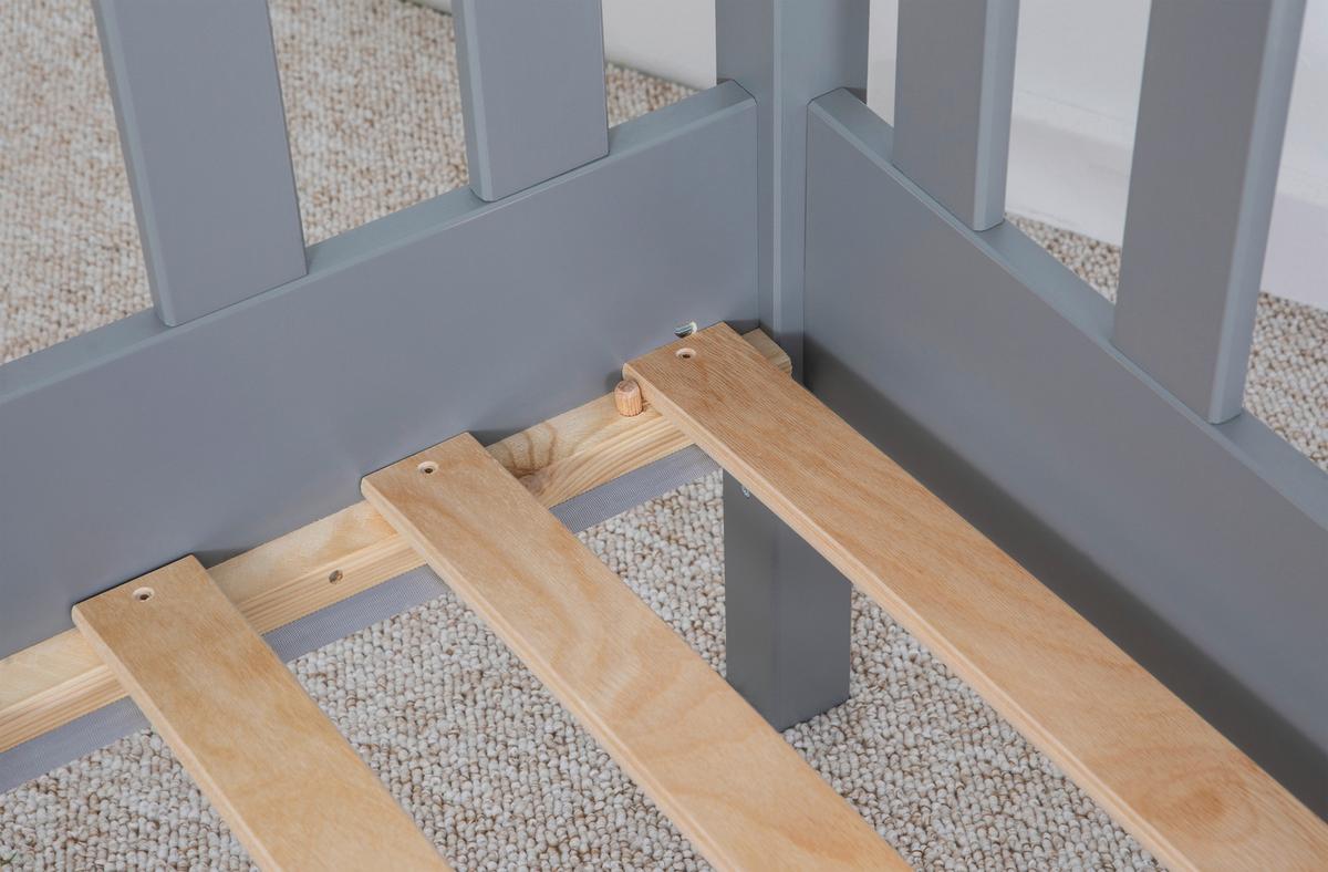 Ausziehbett Holz Duo ca. 100x200 cm Kiefer Hellgrau - Hellgrau/Naturfarben, MODERN, Holz/Textil (100/200cm) - MID.YOU