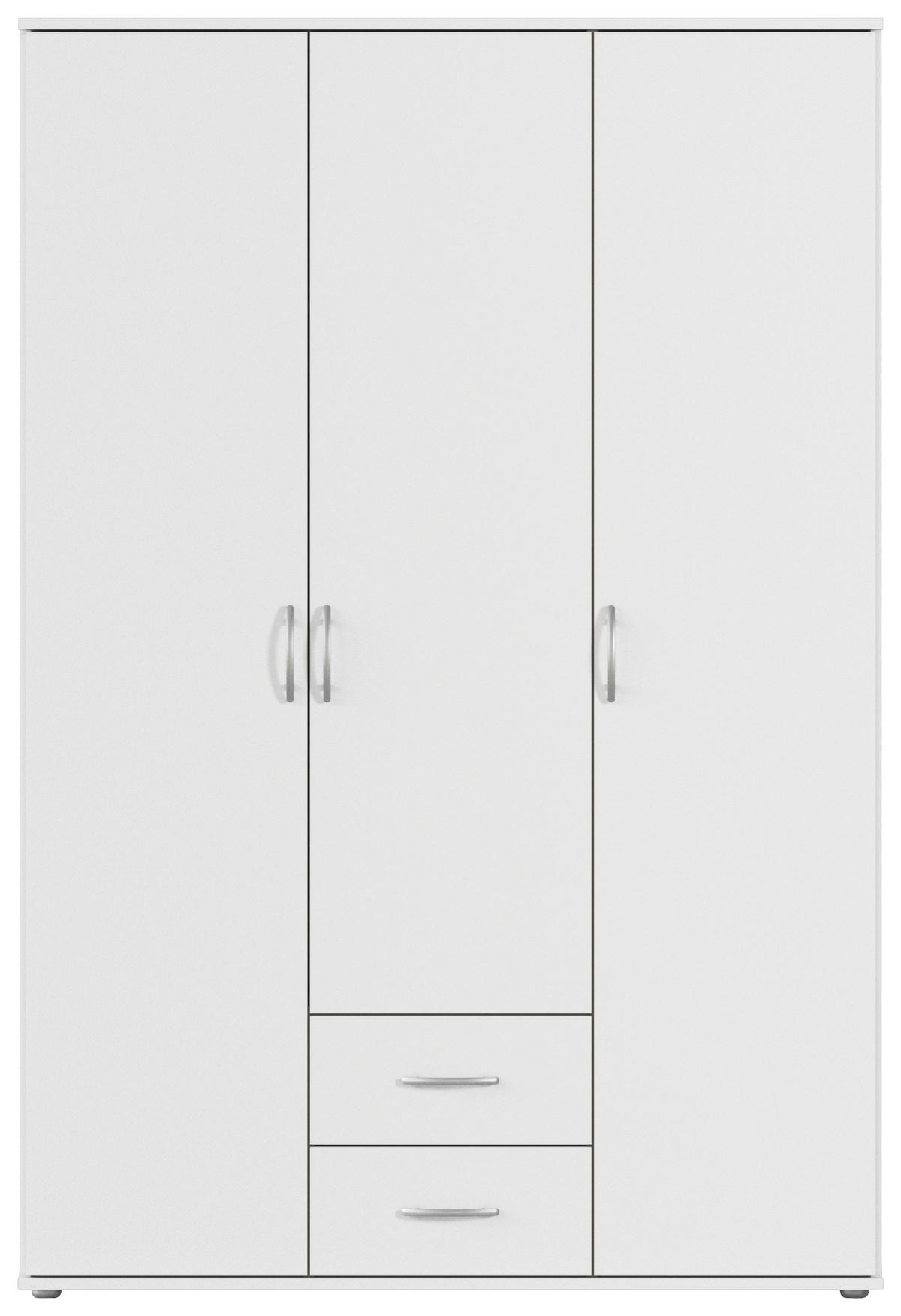Ormar Za Odjeću Paul - bijela/boje aluminija, Konvencionalno, drvni materijal/plastika (127/188/52cm) - Modern Living