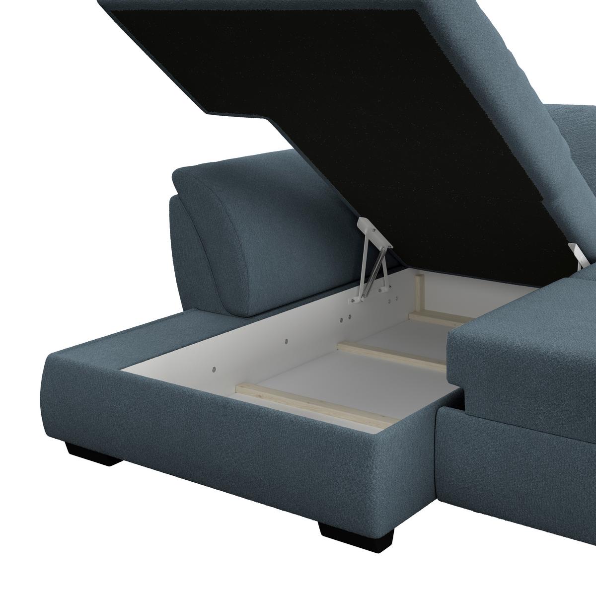 Kutna Garnitura Berisso - plava/crna, Konvencionalno, tekstil/plastika (187/278cm) - Ondega