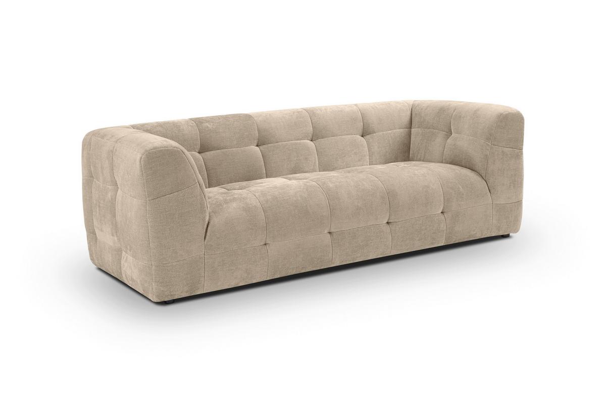 3-Sitzer-Sofa Tenso Beige - Beige/Schwarz, Basics, Holz/Kunststoff (217/72/96cm) - MID.YOU