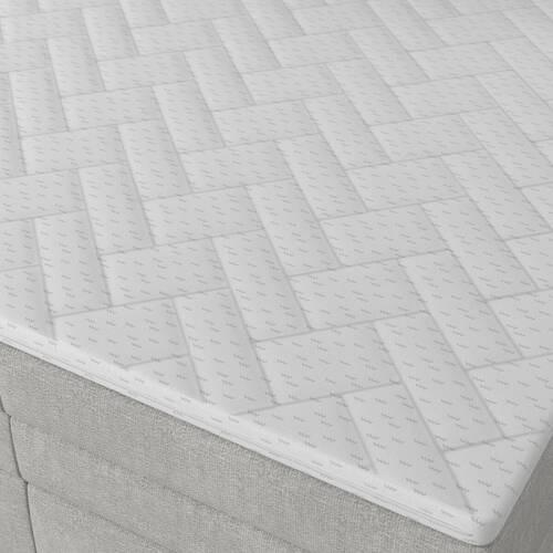 KONTINENTALSÄNG MOSAMO - ljusgrå/svart, Modern, trämaterial/trä (180/200cm) - Bessagi Home