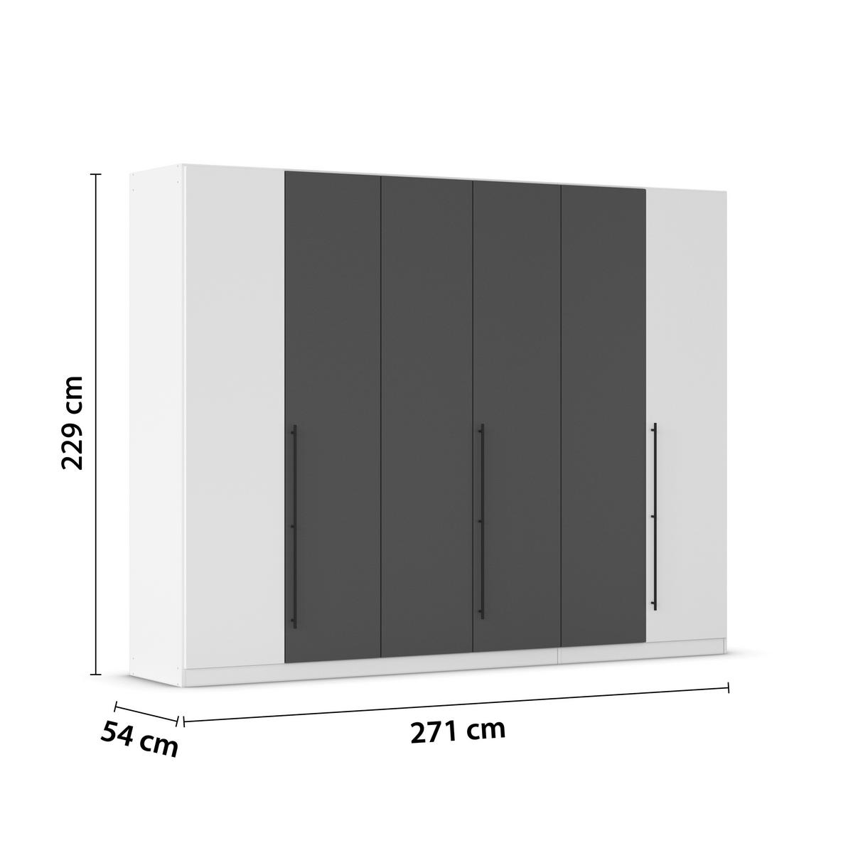 Șifonier Safari - alb/gri, Konventionell, material pe bază de lemn (271/229/54cm)