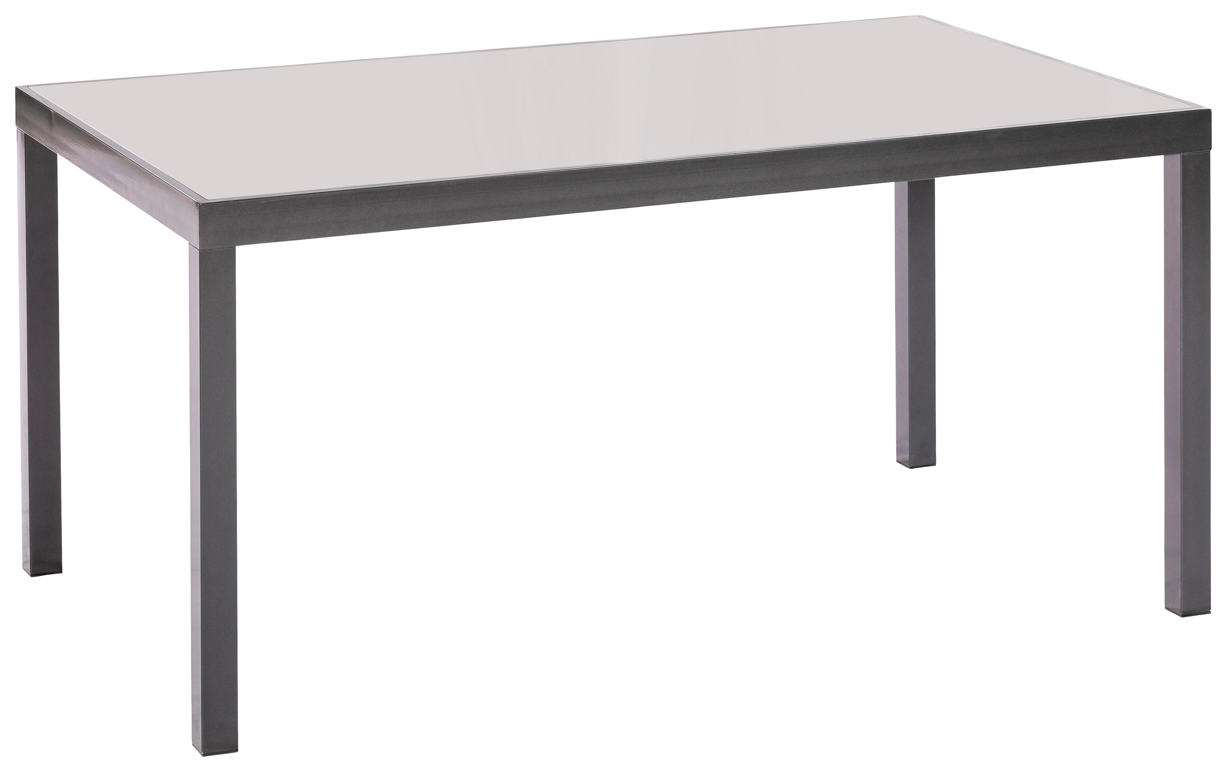 Gartentisch Aluminium/Glas L: 150 cm - Graphitfarben, KONVENTIONELL, Glas/Metall (150/90/72cm) - Gardenson