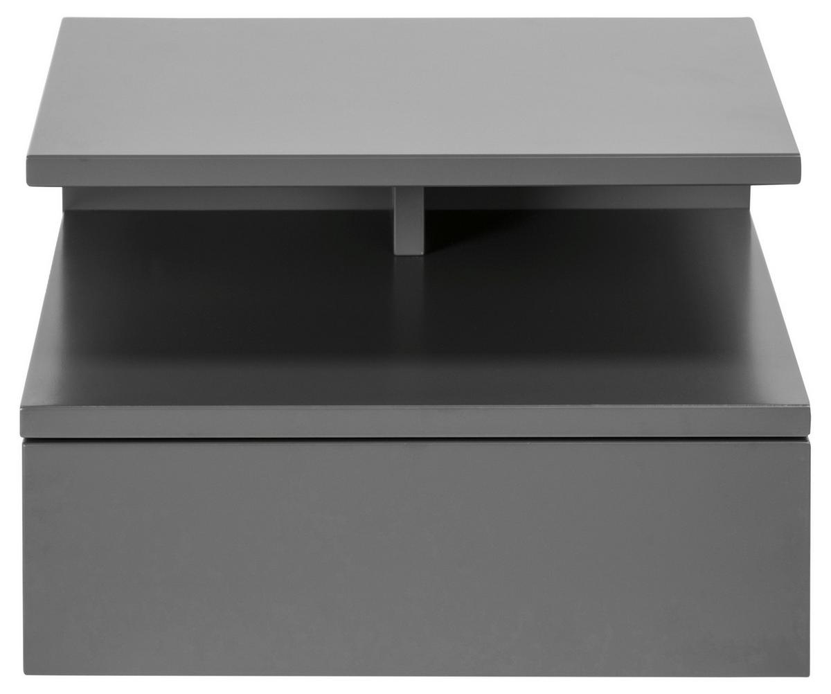 SZAFKA NOCNA ASHLAN - szary, Design, materiał drewnopochodny (35/22,5/32cm)