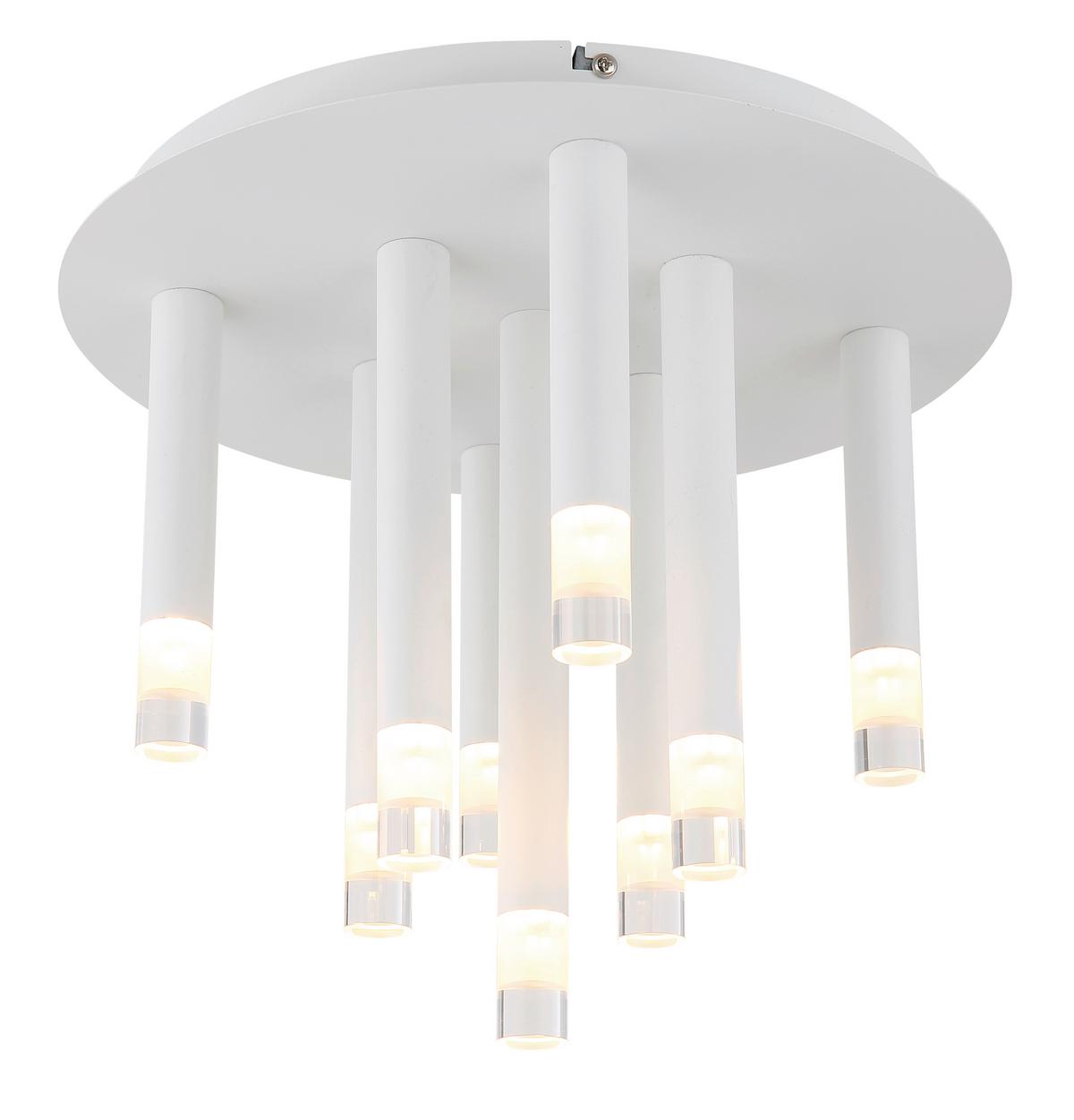 DECKENLEUCHTE 15629W-9D - Klar/Weiss, Design, Kunststoff/Metall (34/29,6cm) - Globo