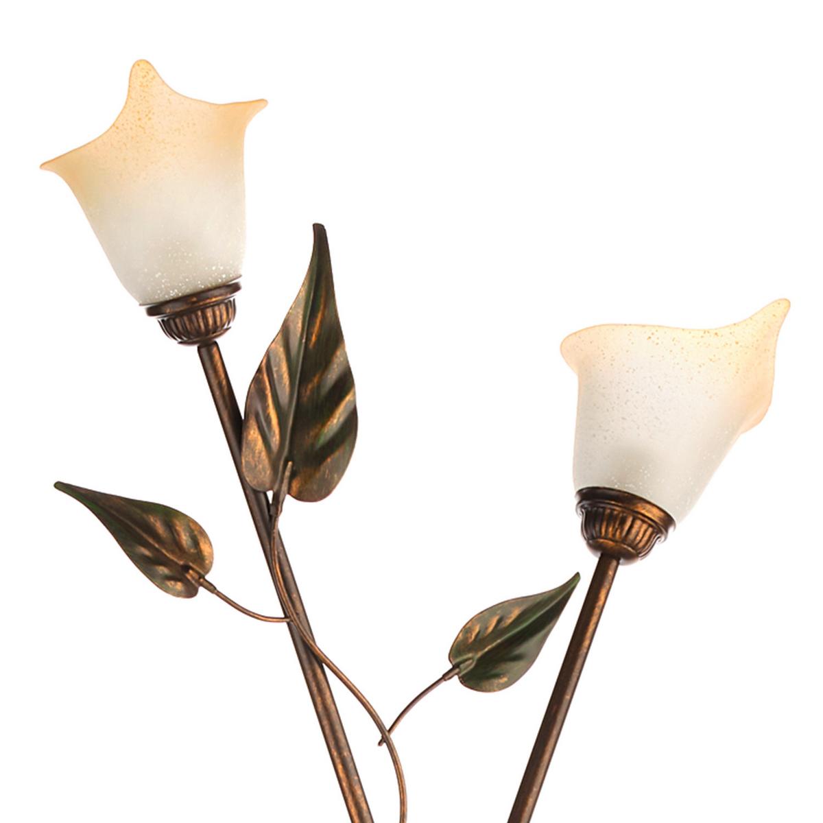 Stehleuchte Miranda Bronze/Olivgrün max. 6 Watt - Bronzefarben/Olivgrün, ROMANTIK / LANDHAUS, Glas/Metall (55/175cm)