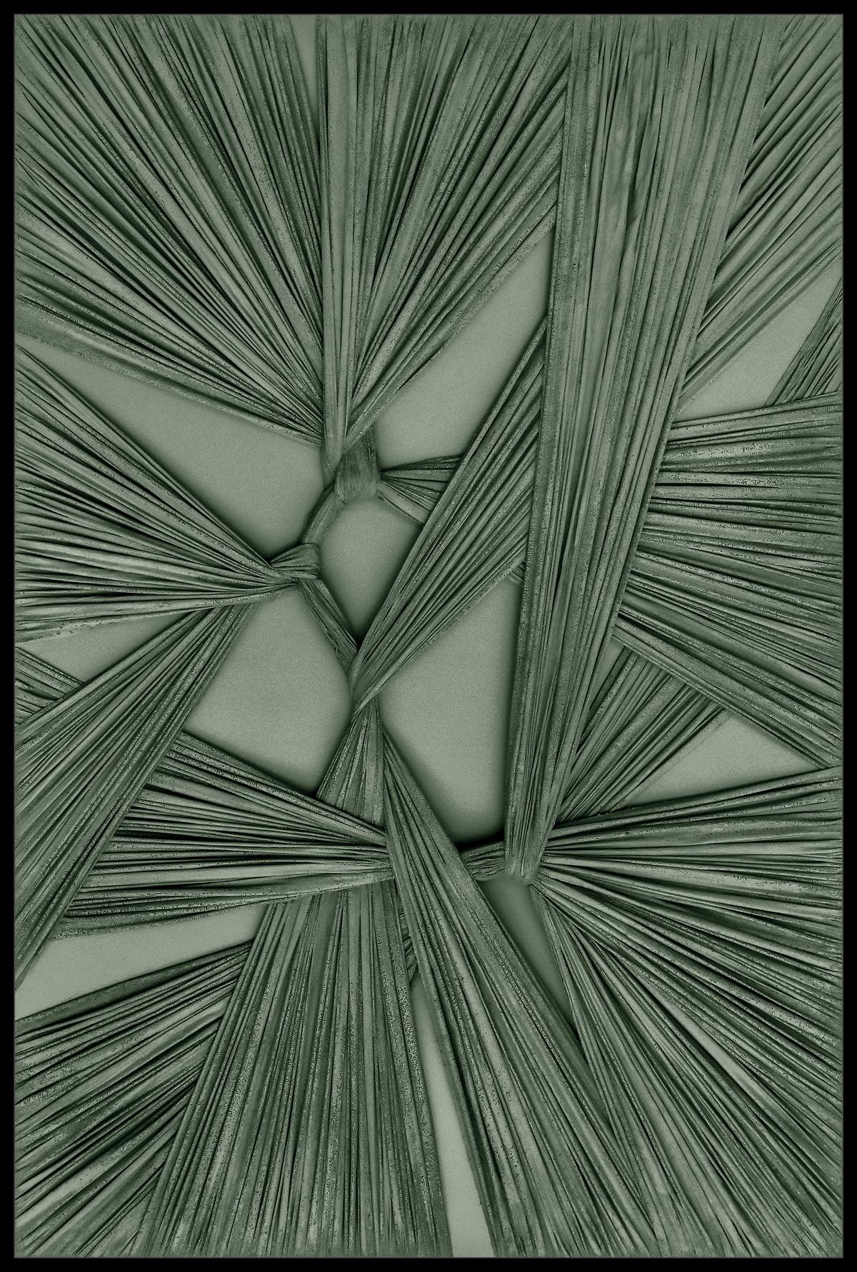 Tablou cu ramă Denise Small cca. 60x90 cm - verde/negru, Modern, plastic/lemn (60/90cm) - Premium Living