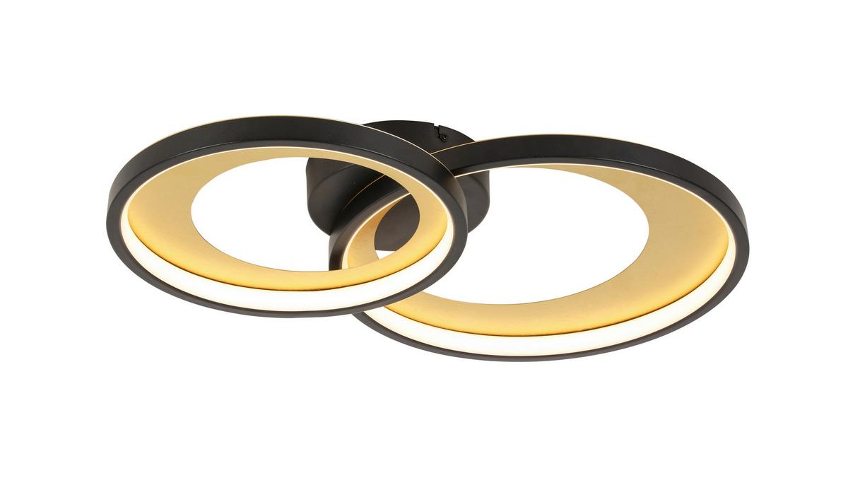 LAMPA SUFITOWA LED RING - czarny/kolor złoty, Design, tworzywo sztuczne/metal (55/35/8,5cm) - Novel