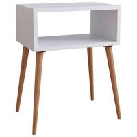 Nočna Omarica Singol M, Bela - bela/medeni hrast, Moderno, leseni material (44,5/60/30cm) - MID.YOU