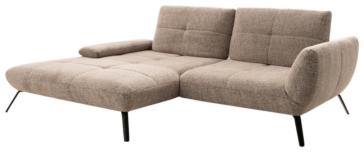 Wohnlandschaft Trendy Plus links Taupe/Beigebraun - Taupe/Beigebraun, MODERN, Textil (273/207cm) - Premium Living