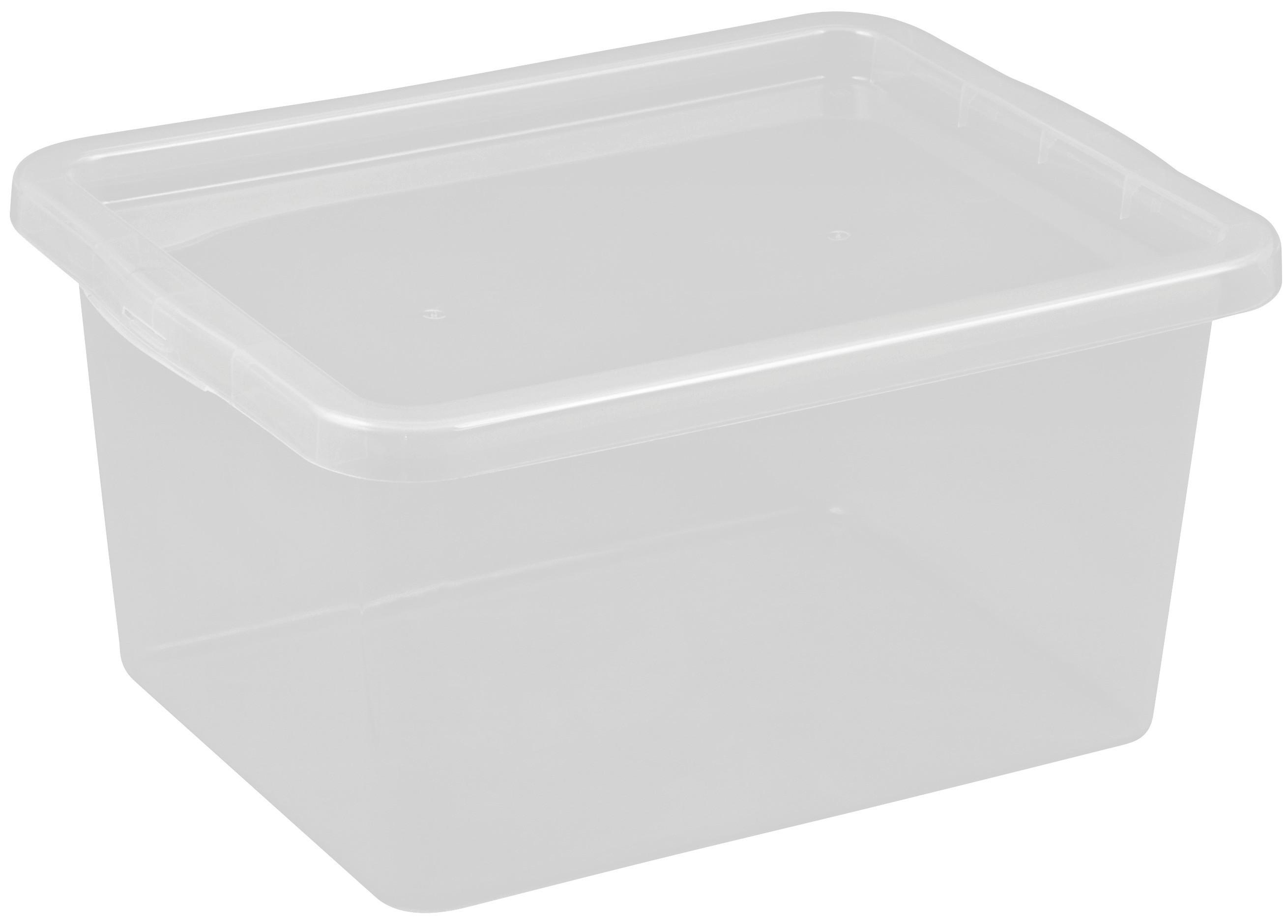 Box mit Deckel in Transparentfarben ca. 20 l - Transparent, KONVENTIONELL, Kunststoff (42,5/33,0/21,3cm) - Modern Living
