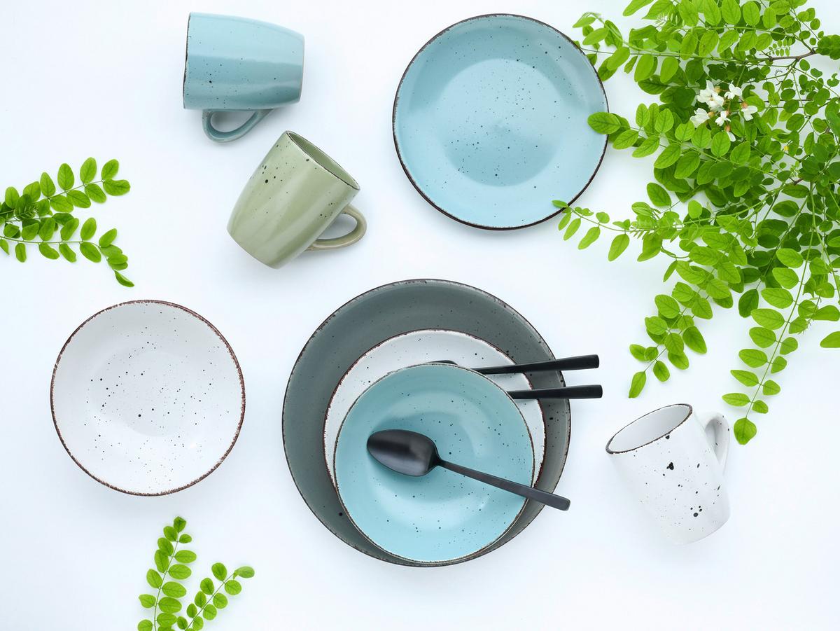 SERWIS OBIADOWO-ŚNIADANIOWY SEGOWIA - różnokolorowy, Konventionell, ceramika - Creatable