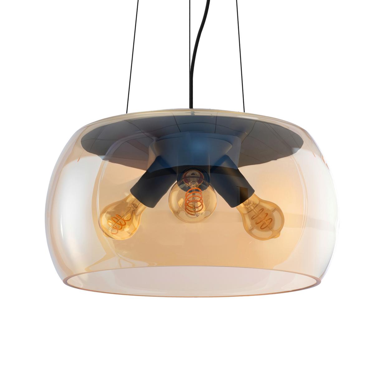 LAMPA WISZĄCA GABRIEL - kolor bursztynowy, Trend, metal/szkło (40/120cm) - Collett's Monde