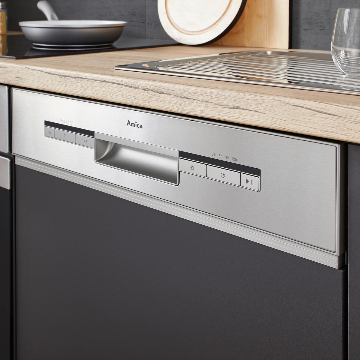 Bucatarie standard MILANO - culoare lemn stejar/antracit, Modern, material pe bază de lemn (270cm) - FlexWell