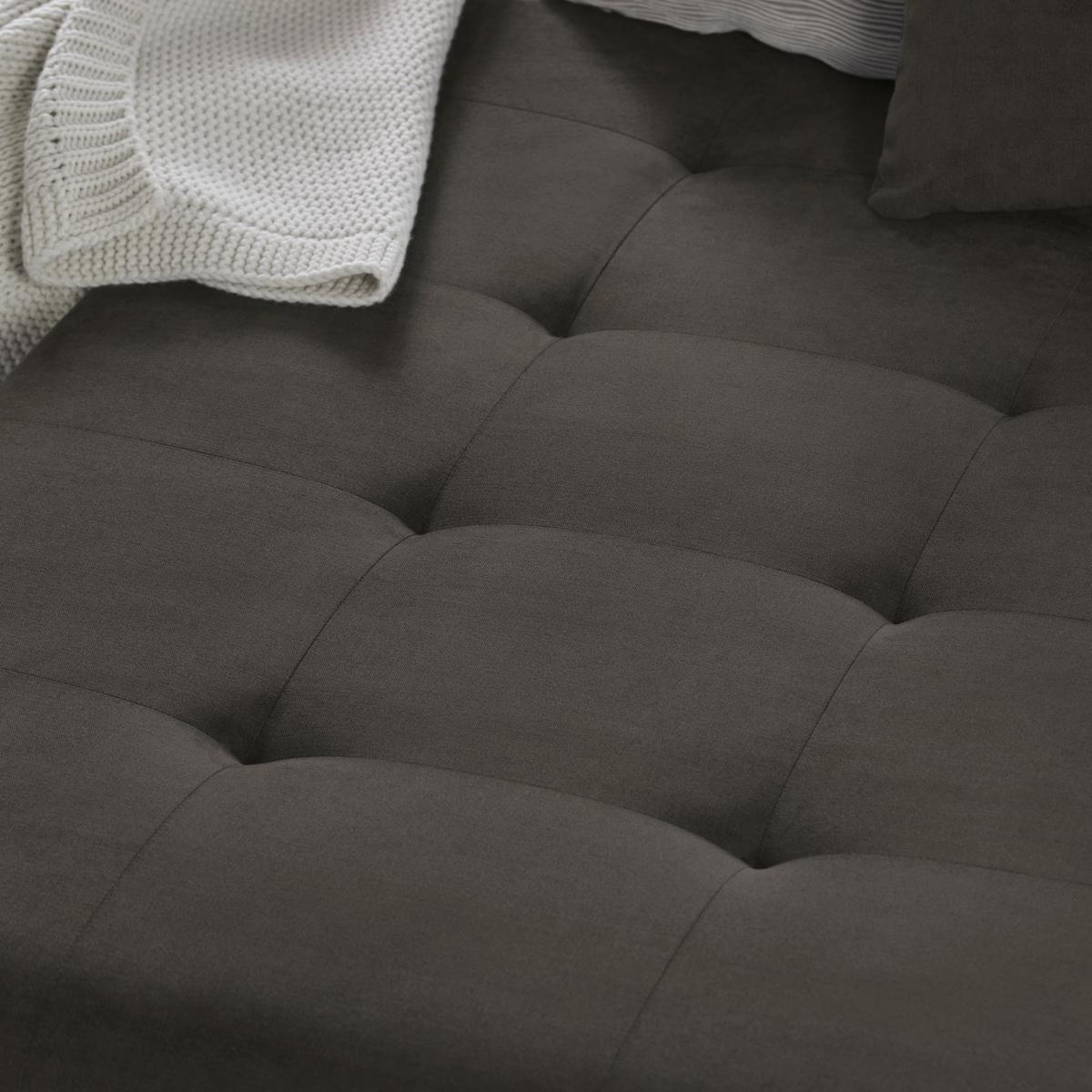 Wohnlandschaft Enrico Schlammfarben - Chromfarben/Schlammfarben, KONVENTIONELL, Kunststoff/Textil (303/88/185cm) - Based