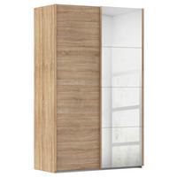 Omara Z Drsnimi Vrati Evelyn, Barva Hrasta - hrast sonoma, Design, umetna masa/steklo (137/223/68cm) - Novel