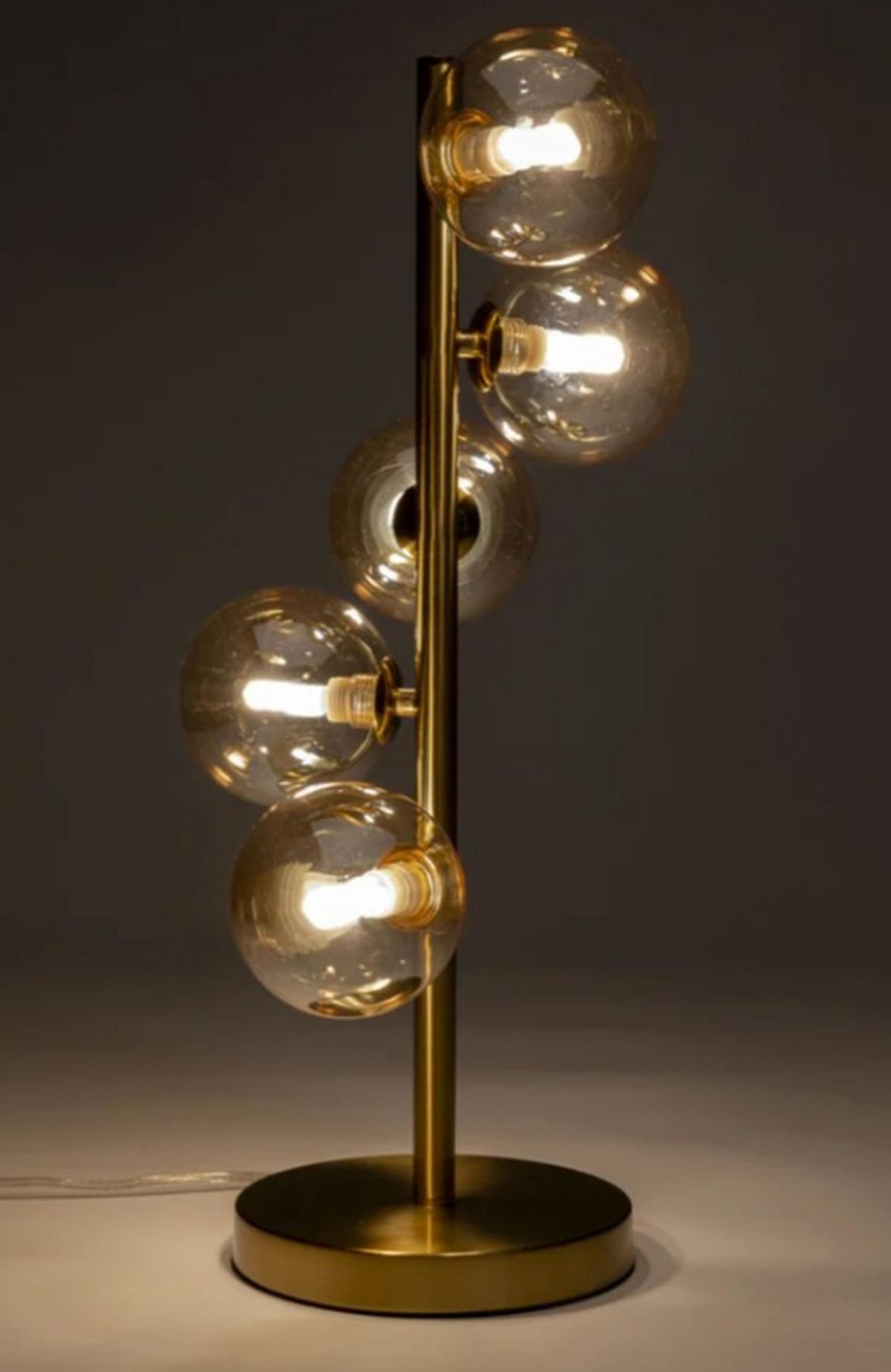 LAMPA STOŁOWA 58145 SCALA BALLS - kolor złoty, Trend, metal/szkło (22/53,5/22cm) - Kare-Design