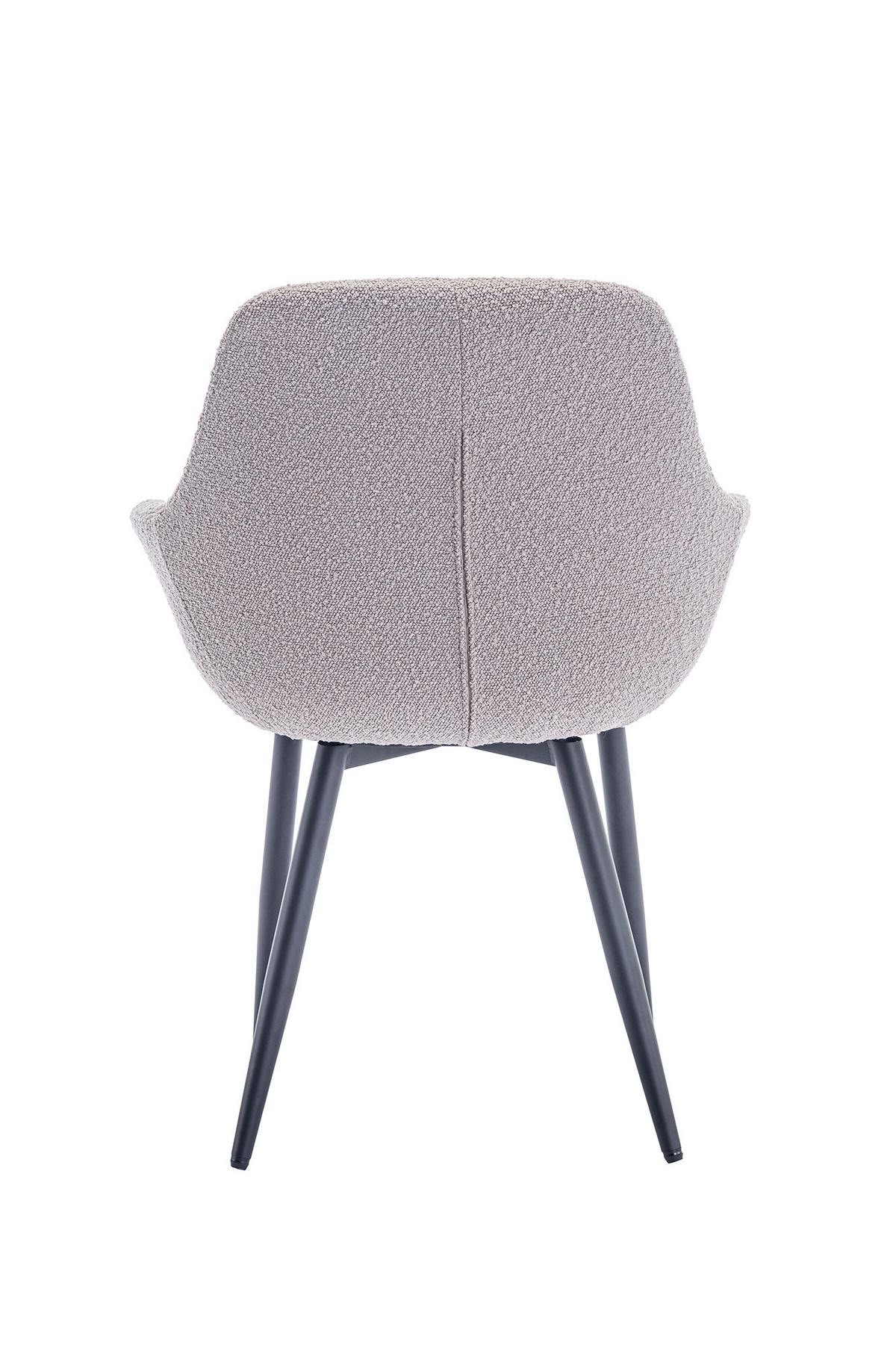 Set Stolov Bouclé, Rjavosiva, 2-Delni - rjavosiva/črna, Moderno, kovina/tekstil (64/86/59cm) - Livetastic