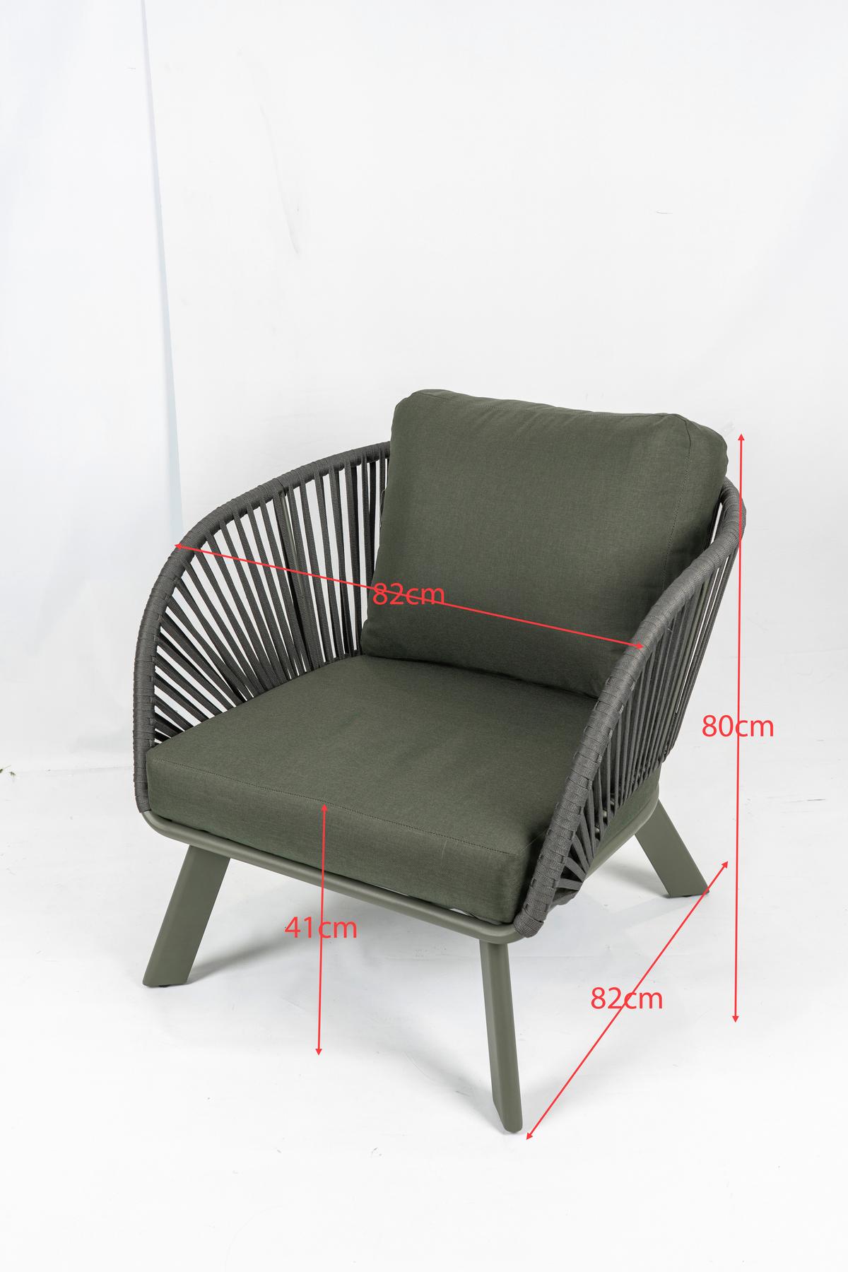 FOTEL TARASOWY KATO GRÜN - zielony, Design, metal/tkanina (83/77/82cm) - Ambia Garden