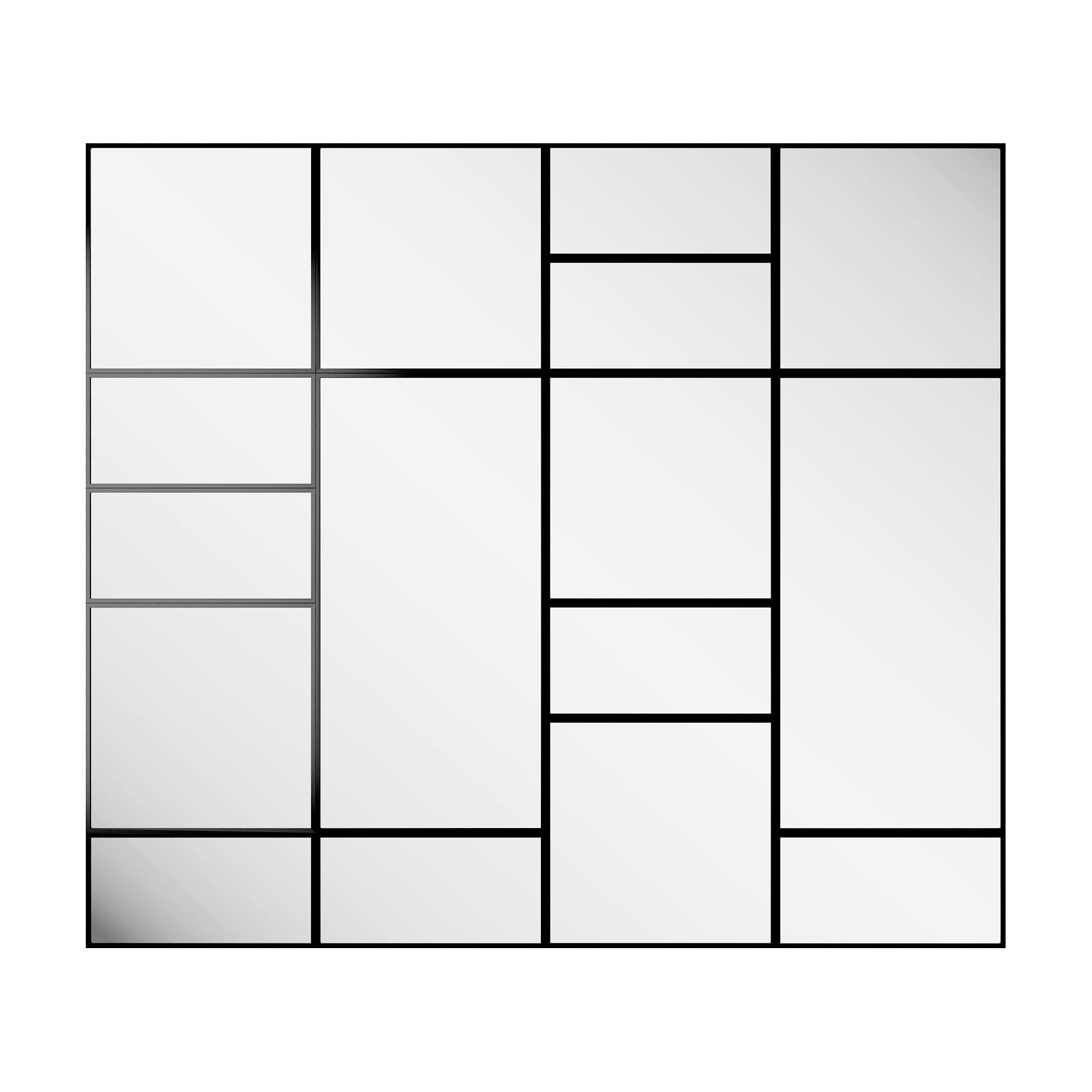 Dekospiegel Antares AK Schwarz ca. 280x245cm - Schwarz, Basics, Glas/Holz (280/245/2.5cm)