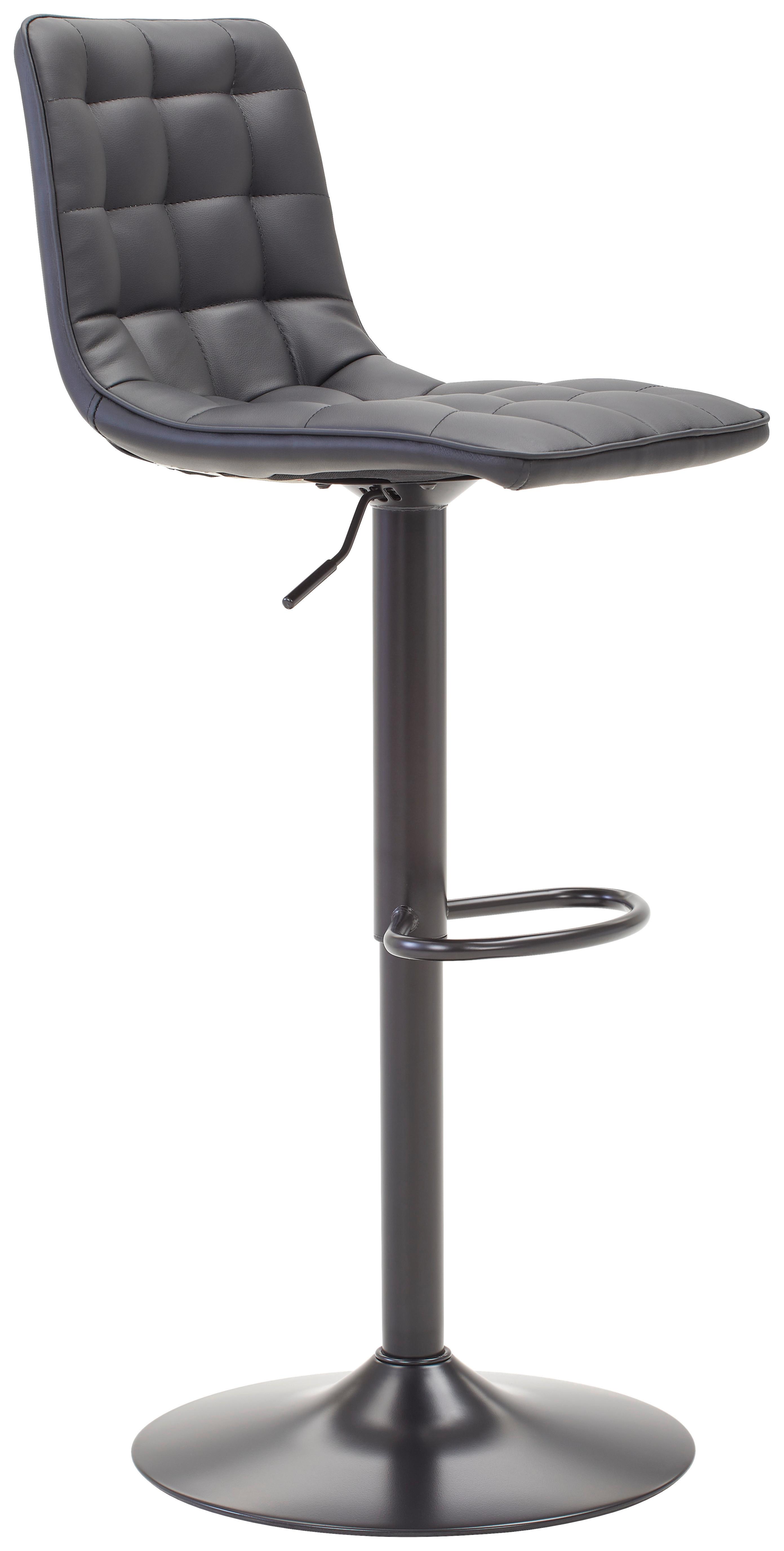 STOŁEK BAROWY ELIAS - czarny, Modern, metal/tkanina (42/109,5/52cm) - Livetastic
