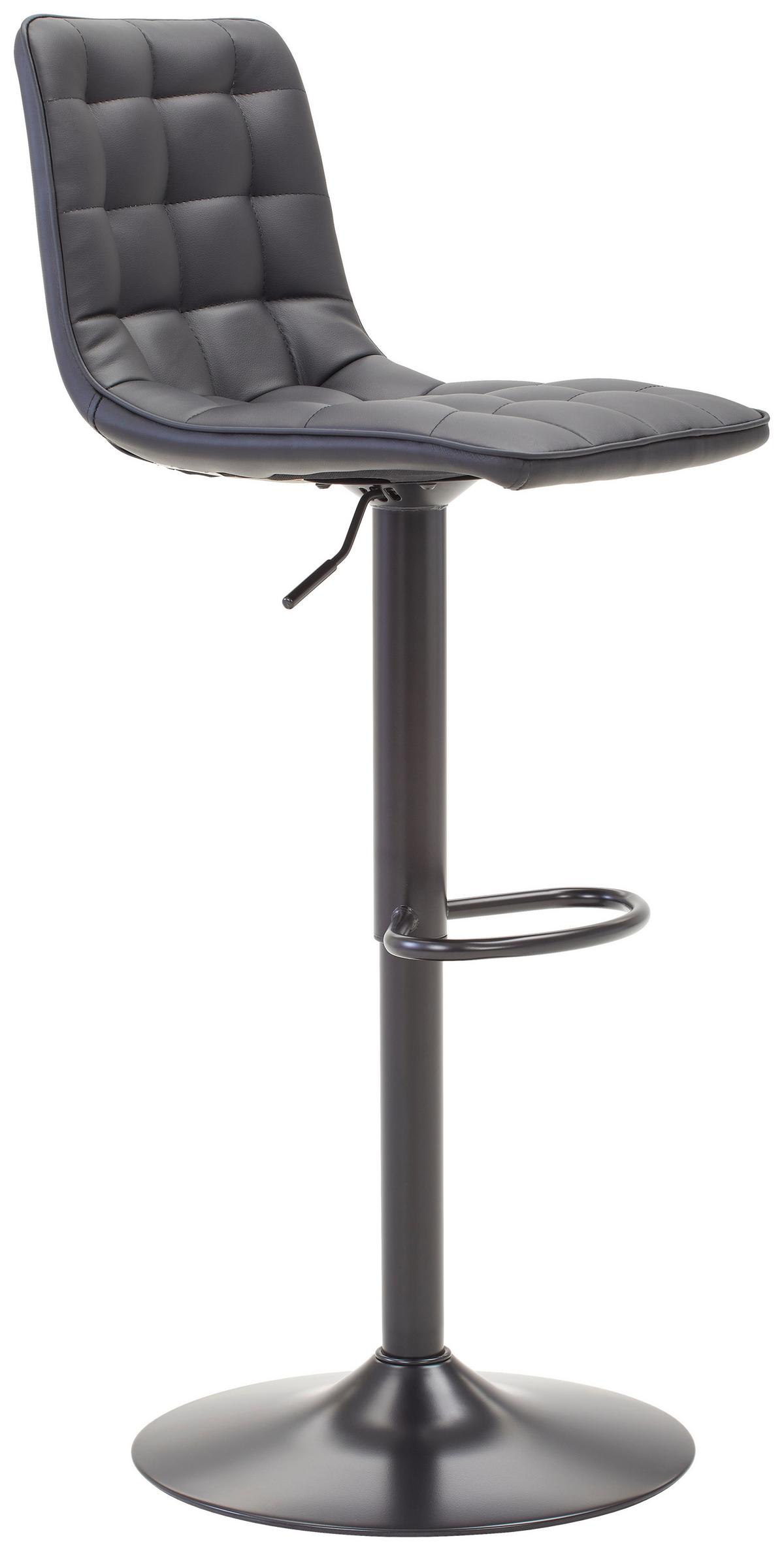 STOŁEK BAROWY ELIAS - czarny, Modern, metal/tkanina (42/109,5/52cm) - Livetastic