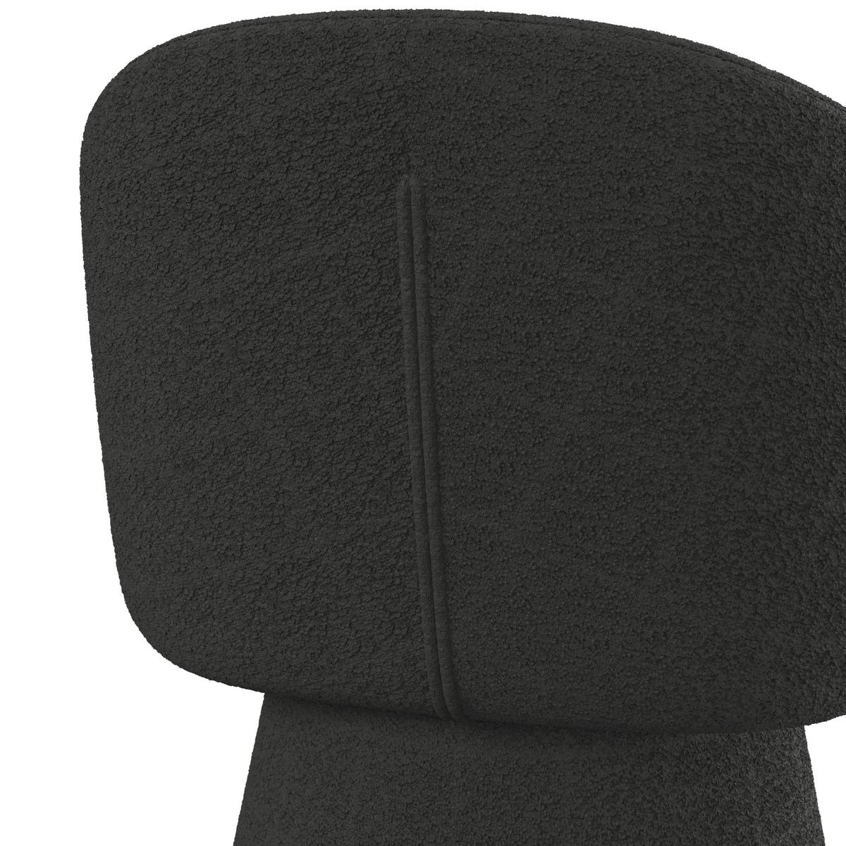 Armlehnstuhl Maia Schwarz Chenille Drehbar Gepolstert - Schwarz, MODERN, Textil/Metall (60/84,5/59cm) - Bessagi Home