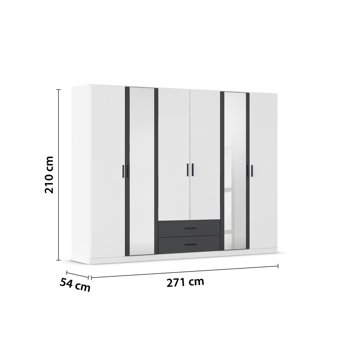 DULAP USI ROTATIVE DESPINA - alb/gri, Konventionell, material pe bază de lemn (271/210/54cm)