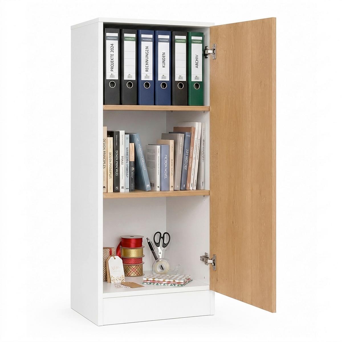 Aktenschrank Dilos M - Honigeiche/Weiss, Modern, Holzwerkstoff (52/114/32cm) - MID.YOU