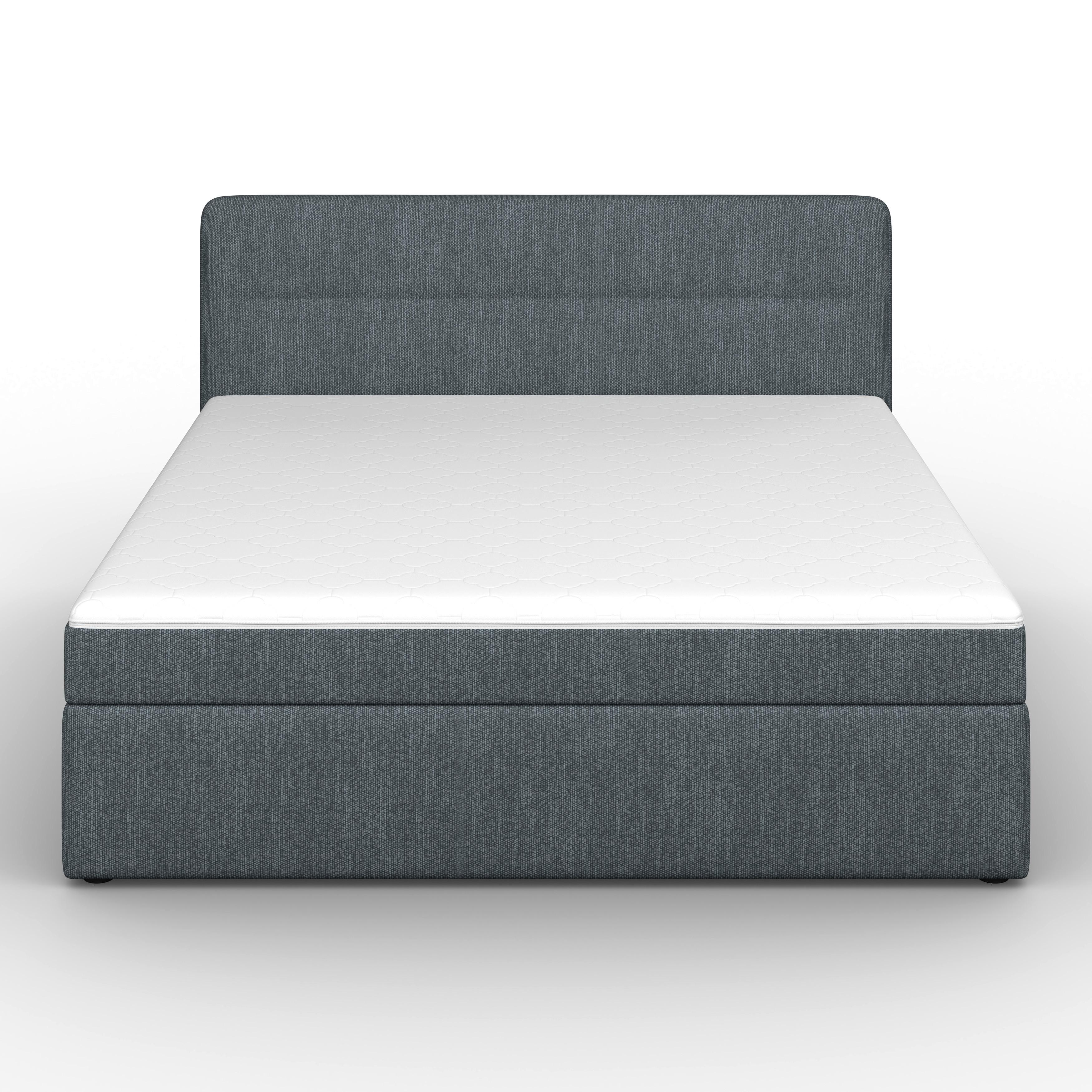 BOXSÄNG MARCO - Graublau/svart, Modern, trä/textil (180/200cm) - Bessagi Home